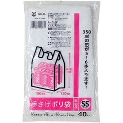 乳白手さげポリ袋 SS 40P WH-SS