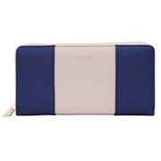 L56801 [ラウンドファスナー長財布 Navy/Beige LANEVE]