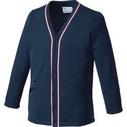 カーディガン 兼用 ネイビー×ピンク MZ0174 C-2 LL