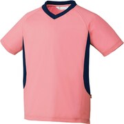入浴介助用シャツ 兼用 ピンク×ダークネイビー MZ0198 C2 LL