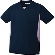 入浴介助用シャツ 兼用 ダークネイビー×ラベンダー MZ0199 C25 LL