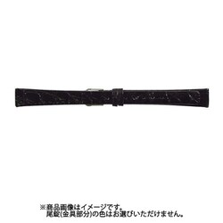 LW-A 14mm-10.5mm 腹ワニ寸長 ブラック [時計バンド]