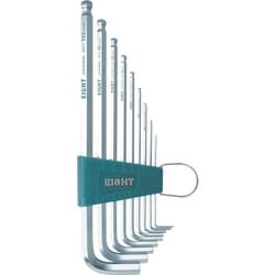 エイト 六角棒スパナ ボールポイントロング シルク印刷付9本セット 1.5～10 BHS-9X