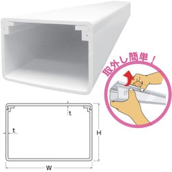 C-43-W--JP [JAPPY 樹脂製ケーブル配線保護カバー Nダクト 保護カバー本体 ホワイト W=40]