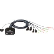 CS22DP [ATEN KVMスイッチ 2ポート/USB/DisplayPort/ケーブル型 ワイヤードリモコン付]