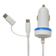 mirco-B DC充電器 2.4A 1.5m Type-C変換付 WH R15DCMC2A01WH