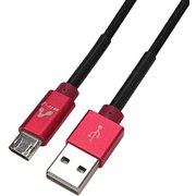 両差しマイクロUSBスーパーストロング 1.5m UKJ-SG150 RD