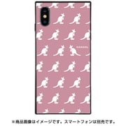 BJ-0028-IP0X-PINK [スクエア型 ガラスケース iPhone XS/X KANGOL PATTERN MINI PNK]
