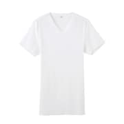 YG 清涼 CUT OFF VネックTシャツ ホワイト M YV1915