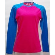 WsラグランロングTシャツ2トーン H-335 PNK×BLU ピンク LLサイズ [アウトドア カットソー レディース]