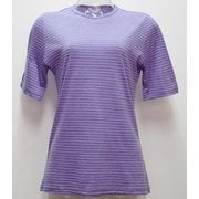 Ws ボーダーショートTシャツ I 132 パープル×ダークグレー Lサイズ [アウトドア カットソー レディース]