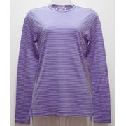 Ws ボーダーロングTシャツ I 135 パープル×ダークグレー LLサイズ [アウトドア カットソー レディース]