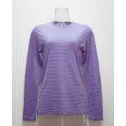 W‘sボーダ-ロングTシャツ I 135 PP パープル Lサイズ [アウトドア カットソー レディース]