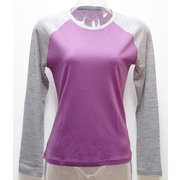 Ws 2トーンロングTシャツ I 335 パープル×グレー Sサイズ [アウトドア カットソー レディース]