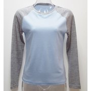 Ws 2トーンロングTシャツ I 335 ライトブルー×グレー Sサイズ [アウトドア カットソー レディース]