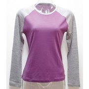 Ws 2トーンロングTシャツ I 335 パープル×グレー Mサイズ [アウトドア カットソー レディース]