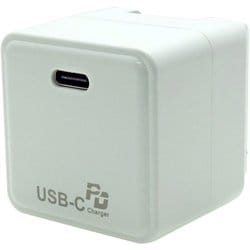 USB急速充電器 キューブ型 最大出力18W USB PD（パワーデリバリー）対応 ホワイト FUSB-ACPD3WH