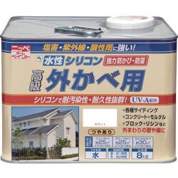 HWB101-8 [ニッペ 水性シリコン外かべ用 8kg ホワイト]