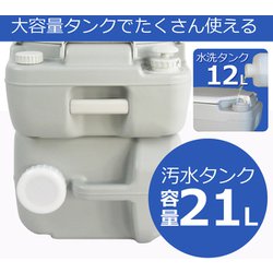 水洗式ポータブルトイレ 21リットル SR-PT4521 | SunRuck