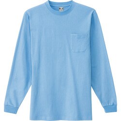 10530-007-M [アイトス 長袖Tシャツ(ポケット付)(男女兼用) サックス M]
