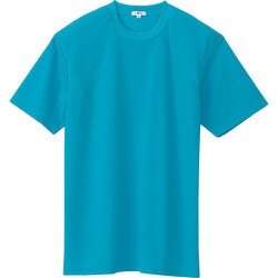 10574-027-L [アイトス 吸汗速乾(クールコンフォート)半袖Tシャツ(ポケット無し)(男女兼用) ターコイズ L]