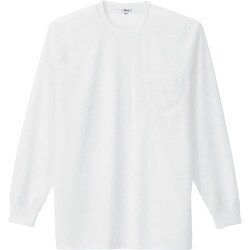 10575-001-L [アイトス 吸汗速乾(クールコンフォート)長袖Tシャツ(ポケット付)(男女兼用) ホワイト L]
