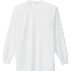 10575-001-S [アイトス 吸汗速乾(クールコンフォート)長袖Tシャツ(ポケット付)(男女兼用) ホワイト S]