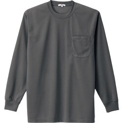 10575-044-L [アイトス 吸汗速乾(クールコンフォート)長袖Tシャツ(ポケット付)(男女兼用) チャコールグレー L]