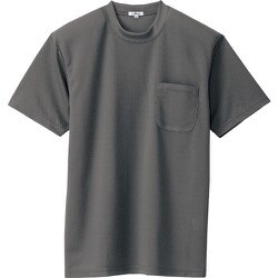 10576-044-5L [アイトス 吸汗速乾(クールコンフォート)半袖Tシャツ(ポケット付)(男女兼用) チャコールグレー 5L]