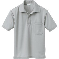 10579-004-L [アイトス 吸汗速乾(クールコンフォート)半袖ポロシャツ(男女兼用) グレー L]