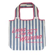 ポケットインECO BAG ロゴボーダーブルー