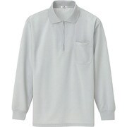 10580-004-L [アイトス 吸汗速乾(クールコンフォート)長袖ジップポロシャツ(男女兼用) グレー L]