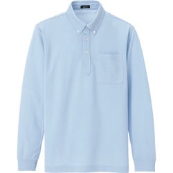 10598-017-M [アイトス 吸汗速乾(クールコンフォート)長袖ボタンダウンポロシャツ(男女兼用) ライトサックス M]
