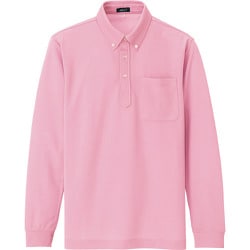 10598-160-M [アイトス 吸汗速乾(クールコンフォート)長袖ボタンダウンポロシャツ(男女兼用) ピンク M]
