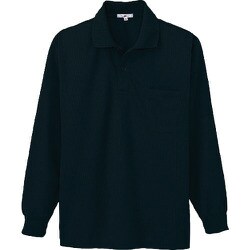 10600-010-M [アイトス 吸汗速乾(クールコンフォート)ペン差し付長袖ポロシャツ(男女兼用) ブラック M]