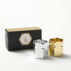 世界にひとつだけの酒器 人肌シリーズ 輝 シルバー・ゴールド ペア