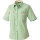 5317-015-11 [アイトス レディース半袖シャツ グリーン×ライトベージュ 11]