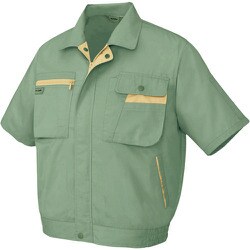 5321-030-SS [アイトス 半袖ブルゾン （男女兼用） SSサイズ オリーブ×マスタード]