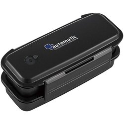 弁当箱 910ml ブラック スリム 2段 バッグ付 B-1478AA