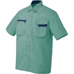 5326-027-SS [アイトス 半袖シャツ(男女兼用) ターコイズ×ネイビー SS]