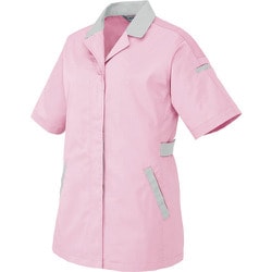 5328-060-L [アイトス 半袖スモック ピンク×シルバーグレー L]