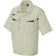 5551-005-5L [アイトス 半袖ブルゾン(男女兼用) アースグリーン×ブラック 5L]