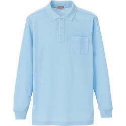 7614-007-3L [アイトス 長袖ポロシャツ(男女兼用) サックス 3L]