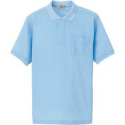 7615-007-S [アイトス 半袖ポロシャツ(男女兼用) サックス S]