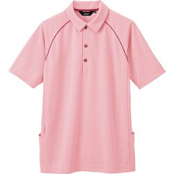 7663-160-5L [アイトス バックサイドポケット付半袖ポロシャツ(男女兼用) ピンク 5L]