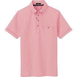 7667-160-5L [アイトス 部屋干しボタンダウン半袖ポロシャツ(男女兼用) ピンク 5L]
