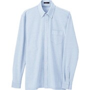 7853-007-L [アイトス 長袖ニットボタンダウンシャツ(男女兼用) サックス L]