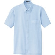 7854-007-SS [アイトス 半袖ニットボタンダウンシャツ(男女兼用) サックス SS]