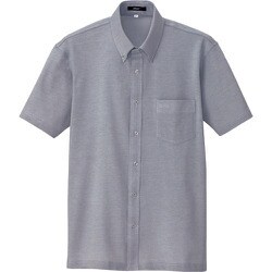 7854-008-4L [アイトス 半袖ニットボタンダウンシャツ(男女兼用) ネイビー 4L]