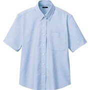 7873-007-M [アイトス レディース半袖オックスボタンダウンシャツ サックス M]